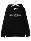 GIVENCHY JERSEY HOODIE WITH LOGO PRINT,11701337
