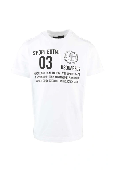 Dsquared2 Kids' White Branded T-shirt