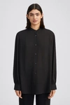 Filippa K Mandarin Collar Blouse In Black