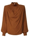 AGGI BLOUSE KAREN BROWN SUGAR