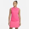 Nike Dri-fit Victory Womenâs Sleeveless Golf Polo In Hyper Pink,white