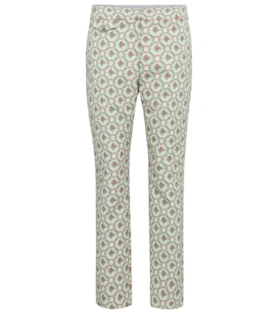 Rabanne Cotton-blend Jacquard Straight-leg Pants In Beige