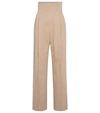ALAÏA HIGH-RISE COTTON GABARDINE trousers,P00527795