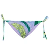 Versace Barocco Mosaic Printed Bikini Bottoms In Purple