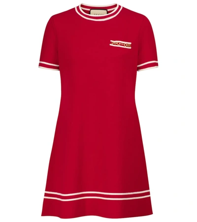 Gucci Wool Minidress In Rosso