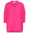 Diane Von Furstenberg Lynn Pussy-bow Silk Crepe De Chine Top In Pink