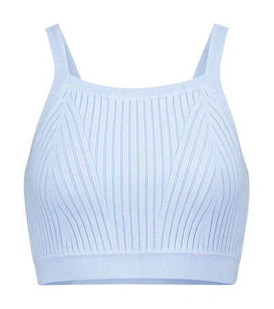 Live The Process Ribbed-knit Crop Top In Blue