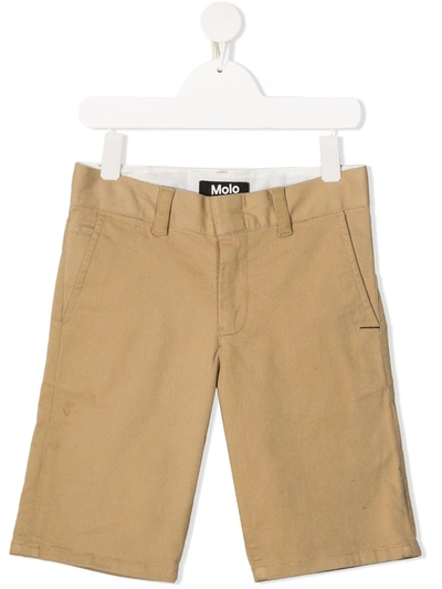 Molo Kids' Alan Low-rise Shorts In Brown