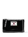 LOVE MOSCHINO FAUX-LEATHER LOGO-PATCH CROSSBODY BAG
