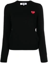 Comme Des Garçons Play Motif V-neck Jumper In Black