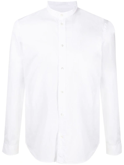 Dondup Mandarin-collar Cotton Shirt In White