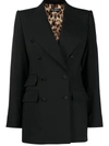Dolce & Gabbana Double-breasted Virgin Wool Blazer In Black