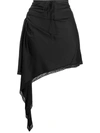 ALEXANDER WANG T GATHERED LACE-TRIM SKIRT