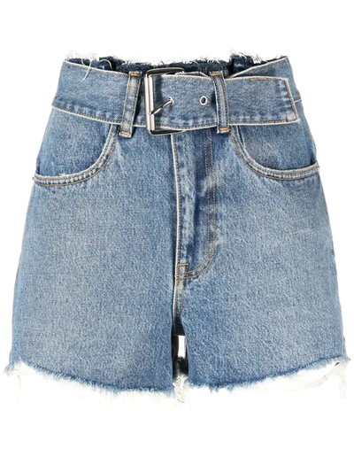 Alexander Wang High-waisted Denim Shorts In Blue