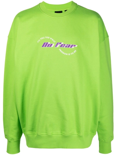 Daily Paper No Fear Text-print Cotton-jersey Sweatshirt In Green