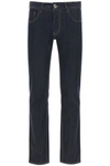 Prada Stretch Denim Jeans Belt Loops Five Pockets In Blue