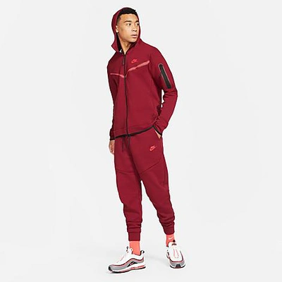 Nike Tech Fleece Taped Jogger Pants In Team Red/university Red