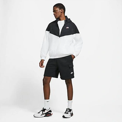 Nike Sportswear Club Wide-leg Cotton-blend Jersey Cargo Shorts In Black/black/white