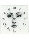 Fornasetti Square Face Wall Clock In White