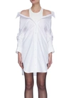 ALEXANDER WANG T INNER TANK TOP LAYER OFF-SHOULDER OXFORD SHIRT DRESS