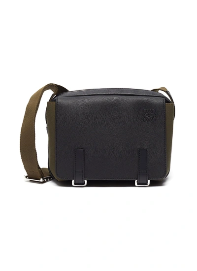 Loewe Large Puzzle Leather Crossbody Bag In Forest Green