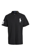 Polo Ralph Lauren Big Pony Custom Slim Fit Mesh Polo Shirt In Polo Black