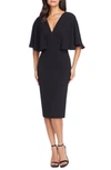 DRESS THE POPULATION LOUISA BUTTERFLY SLEEVE COCKTAIL DRESS,843301192599