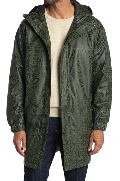 Rains Waterproof Hooded Quilted Jacket In Oil Camo