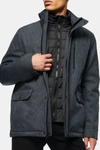 Andrew Marc Mullins Quilted Bib Jacket In Navy