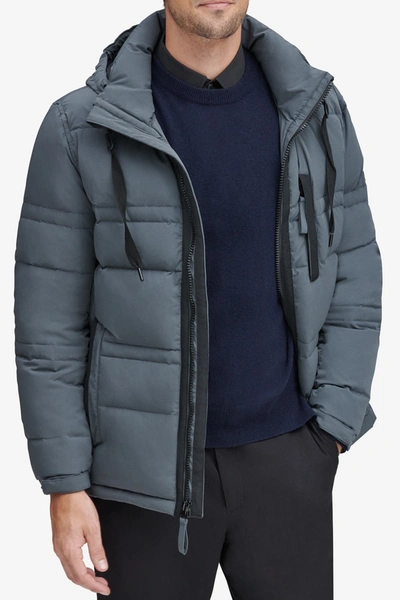 Andrew Marc Huxley Removable Hood Jacket In Charcoal