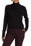 Joseph A Turtleneck Button Sleeve Pullover Sweater In Black