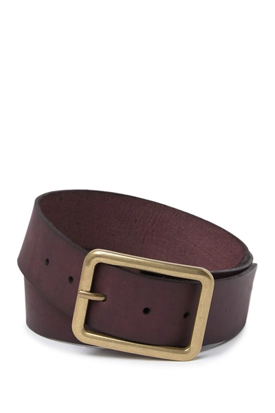 Frye Square Buckle Leather Belt In Brown