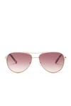 Ted Baker 57mm Metal Frame Aviator Sunglasses In Light Gold