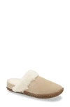 Sorel Nakiska Ii Faux Shearling Lined Slide Slipper In British Tan/ Natural