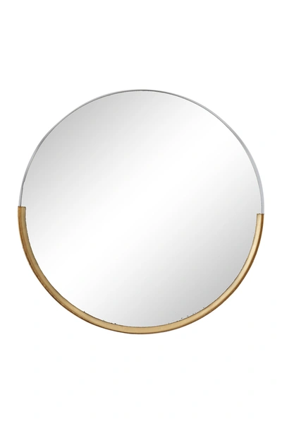 Willow Row Round Wall Mirror With Gold Metal Framed Base