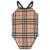 BURBERRY BEIGE VINTAGE CHECK SWIMSUIT,8026375-A7028