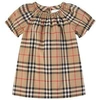 BURBERRY BURBERRY ARCHIVE BEIGE RUCHED VINTAGE CHECK DRESS SET,8036601-A7028