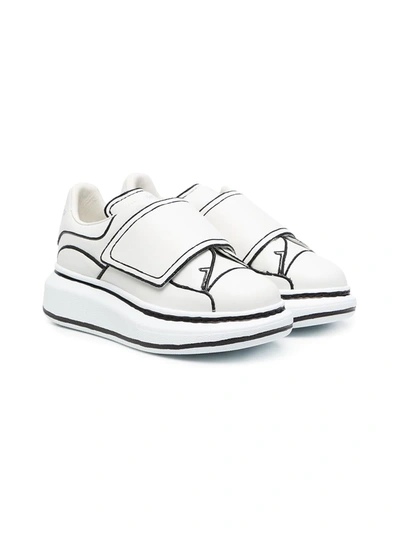 Alexander Mcqueen Kids' Molly Leather Low-top Sneakers In White