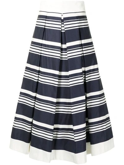 Martin Grant Stripe-print A-line Midi Skirt In Blue