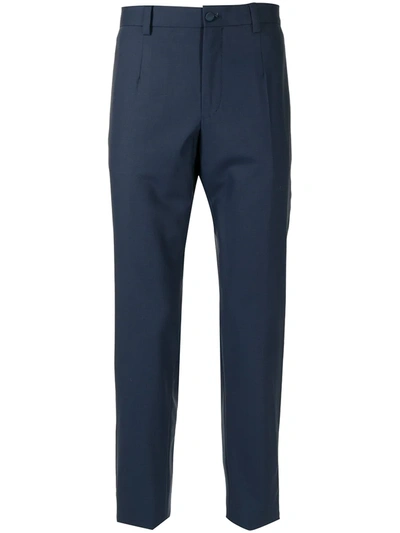 Dolce & Gabbana Side-stripe Slim-cut Trousers In Blue
