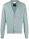 Barrie Logo Appliqué Cashmere Cardigan In Blue