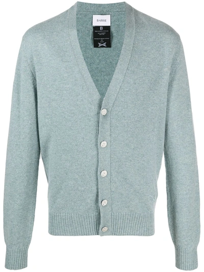 Barrie Logo Appliqué Cashmere Cardigan In Blue