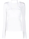 HELMUT LANG CUT-DETAIL FITTED TOP