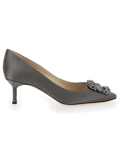 Manolo Blahnik Hangisi Pumps In Dark Grey