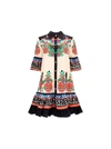 La Doublej Choux Printed Cotton-poplin Dress In Beige