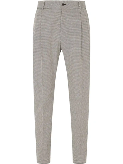 DOLCE & GABBANA HOUNDSTOOTH TAILORED TROUSERS