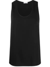 P.a.r.o.s.h U-neck Silk Tank Top In Black
