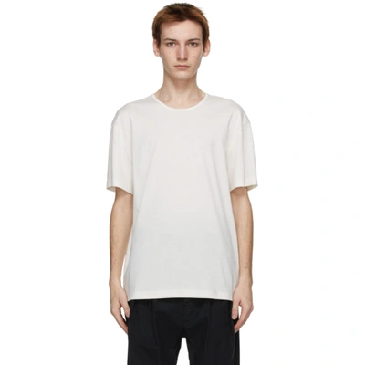 トップス LEMAIRE JERSEY RIB T-SHIRT IVORY/M Lemaire Off White Rib T-Shirt - Light Cream | Garmentory