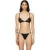 Fleur Du Mal Faux Leather Soft-cup Triangle Bra In 0100 Black
