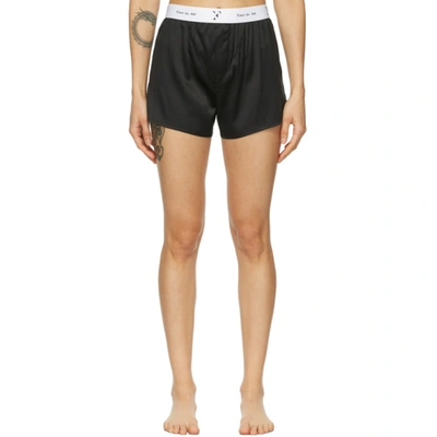 Fleur Du Mal Unisex Washable Silk Boxers In Black